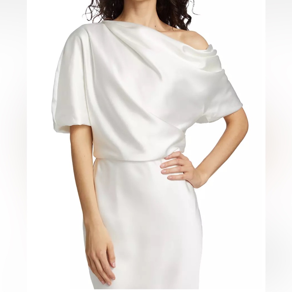 Amsale
Draped Off-The-Shoulder Midi-Dress - Picture 3 of 15